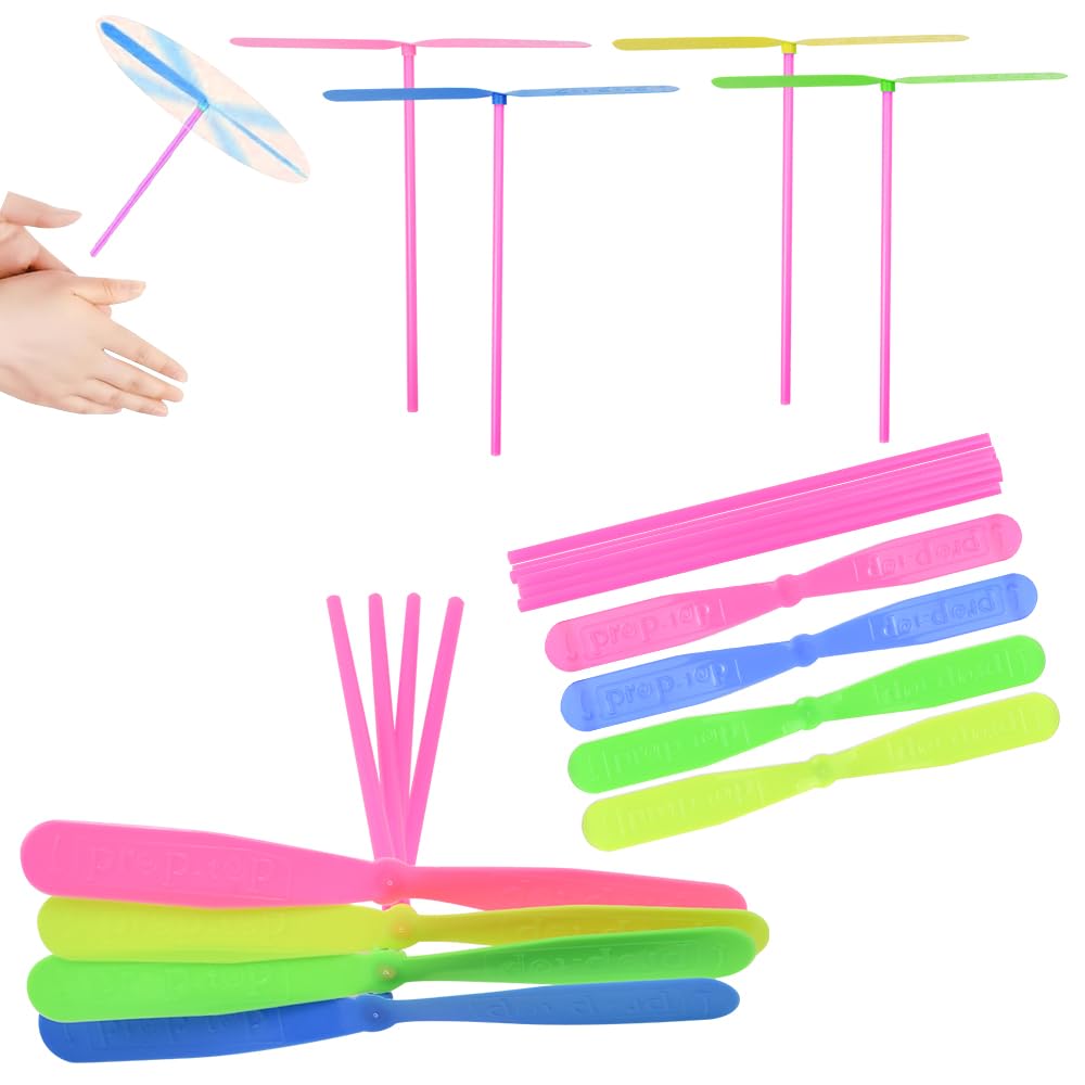 50 Hélices de Juguete con Palitos Libélula de Juguete de Plástico en Color Aleatorio Jujuete de Hélice Volador para Niños para Jugar al Aire Libre Patio del Colegio Jardín Parque — view 8