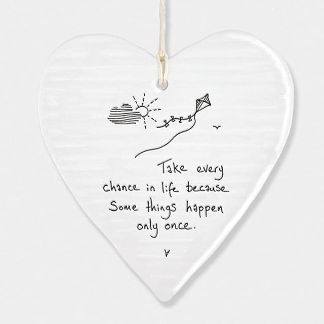 East Of India Hanging Heart Gift Take every chance in life