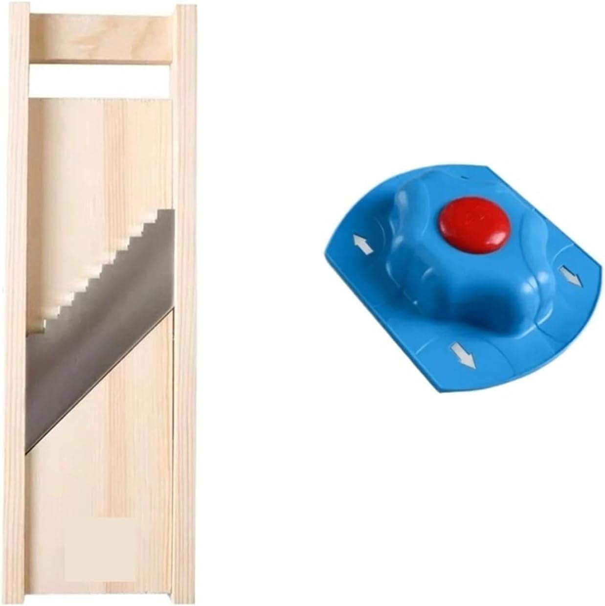 Stainless Steel Vegetable Cutter Manual Chopper - Cucumber, Potato & Carrot Slicer with Solid Wood Handle(7mm-Set)