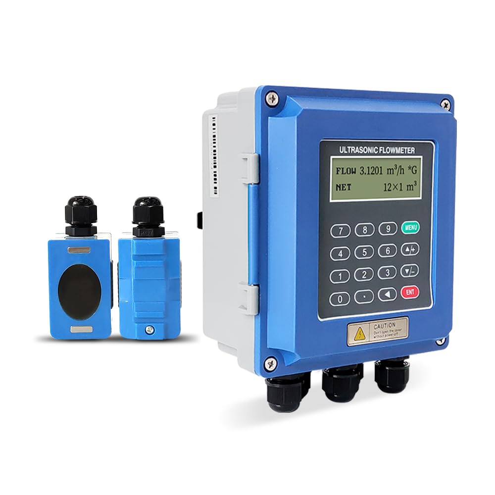 Mthckxjbsuz Dn300-6000 Water Flow Meter, Ultrasonic Flowmeter Wall-Mounted Liquid Flow Sensor Rs485 4-20Ma Signal Output(Dn300-6000)