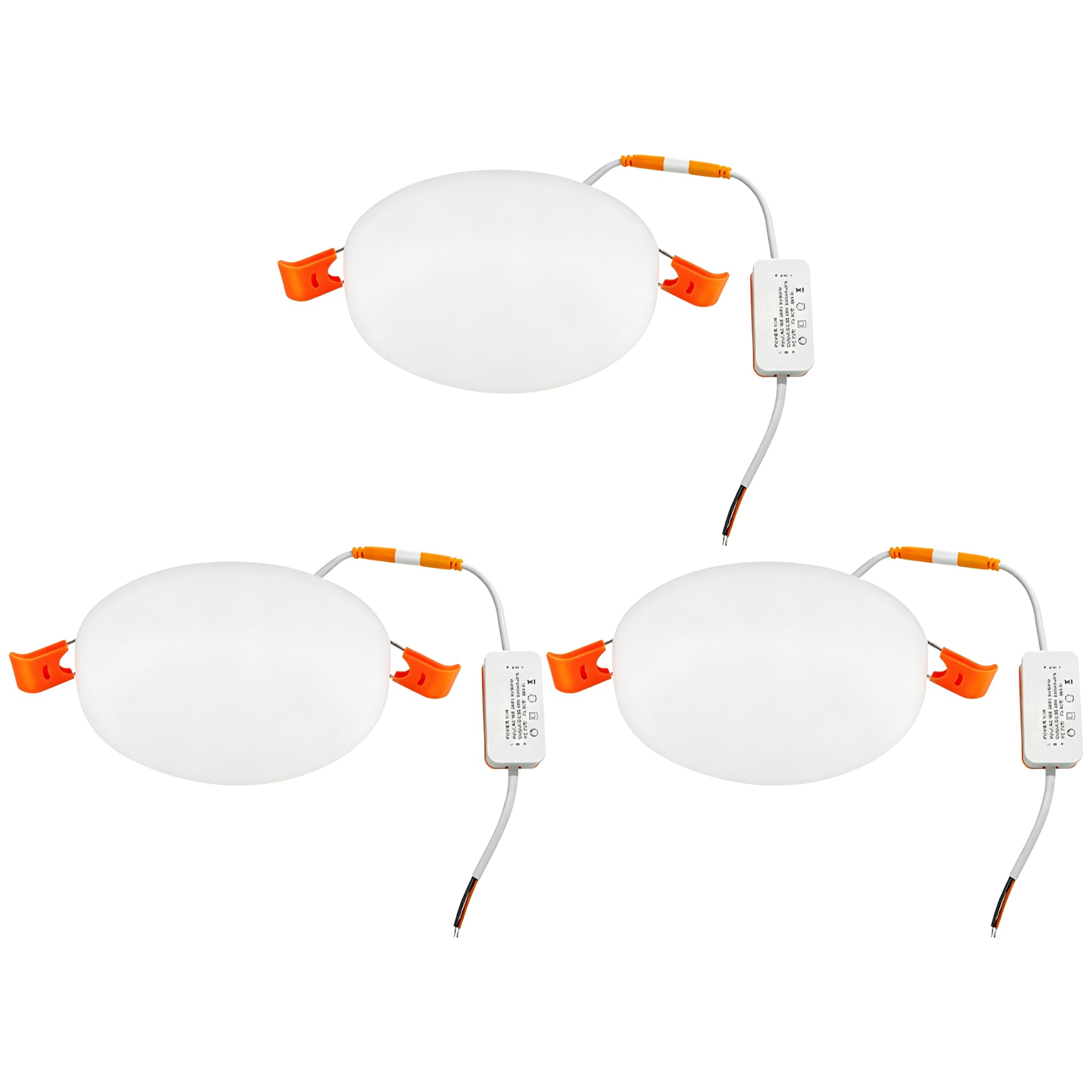 VOGHMOLD 9W Frameless LED Recessed Light Round, AC85-265V Panel Ceiling Downlight Cut Φ45-70mm, 720Lm 6000K Daylight Spotlights for Office, 3 Pack