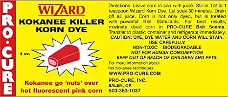 Pro-Cure Wizard Kokanee Killer Korn Dye, 4 Ounce, Pink