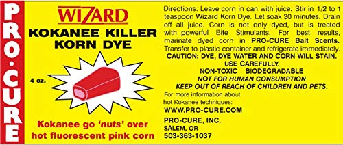 Pro-Cure Wizard Kokanee Killer Korn Dye, 4 Ounce, Pink #TOP4