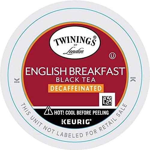 Twinings Decaf English Breakfast Tea K-Cup Pods for Keurig, Naturally Decaffeinated Black Tea, Smooth, Flavourful, Robust, 56 Count (Pack of 1)