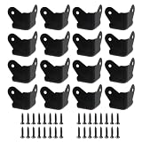 Geesatis 16 Pack Heavy Duty Iron Speaker Corner Guards,1.1 Inch Rounded Metal Protectors for Amplifier,Speaker Cabinets, Anti-Rust, Black (Includes Mounting Screws)