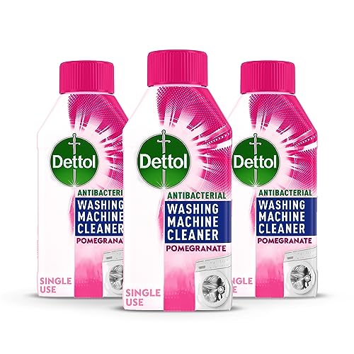 Dettol Antibacterial Washing Machine Cleaner, Pomegranate, Multipack of 3 X 250ml, Total of 750ml, Deep Clean, Limescale Remover, Removes Odours, Antibacterial, Disinfectant, Laundry