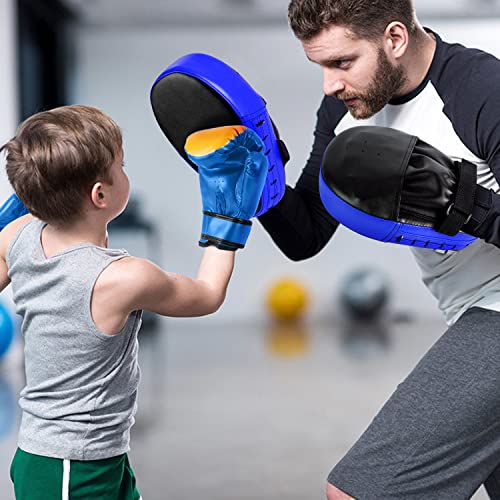 Odoland Handpratzen Set 2 IN 1 mit PU Pratzen Schlagpolster für Boxsack Boxen Kickboxen Boxtraining Kampfsport Pratze Thai Kick Boxen Pratzen Blau