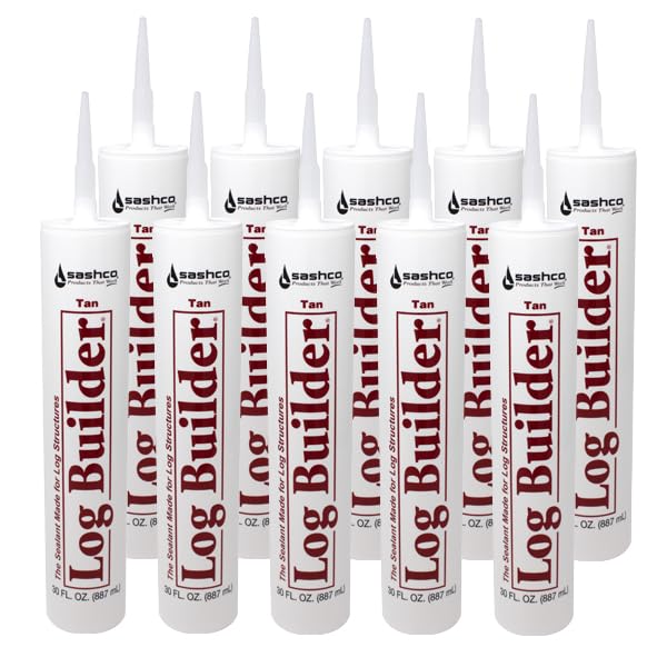 Log Builder Acrylic Latex Caulking Sealant, 30 oz Cartridge, Dark Brown (Pack of 10)