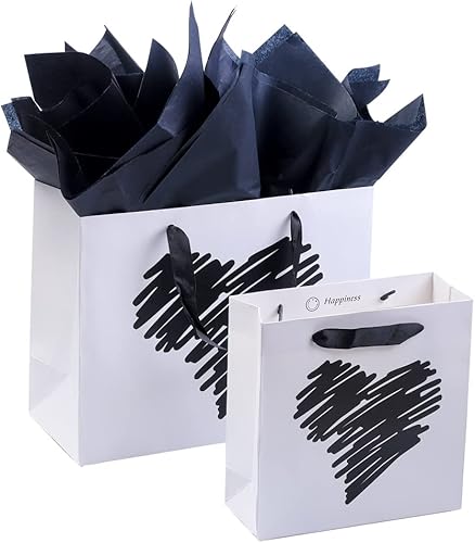 Miniatura 2 de ysmile Pequeña bolsa de regalo con papel de seda para niñas, mujeres, madre, niño, padre, fiesta de cumpleaños, baby shower, San Valentín, 7.8