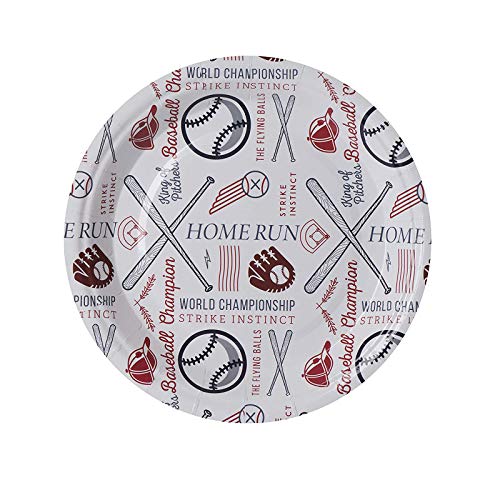 Hammont Baseball Plates - 7" Round Baseball Printed Plates Birthday | Party | Baby Shower | Picnic Sports Decorations - Disposable Dinner Paper Plates (50 Pack) - Image 3