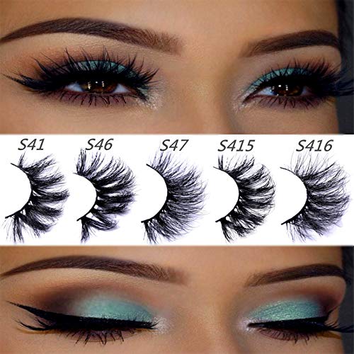 SHEENREAL Eyelashes, Lashes, False Eyelashes, 22 mm mink lashes, faux mink lashes, 5D Real Mink Lashes Natural Thick and Dramatic Rapid Lash Pack 5 Style (22MM)