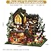 ISSEVE DIY Miniature House Kit, Tiny House Dollhouse Kit for Adults, Mini House Building Kits, Halloween Christmas Home Bookshelf Decoration, Gifts for Family and Friends (Magic Castle)