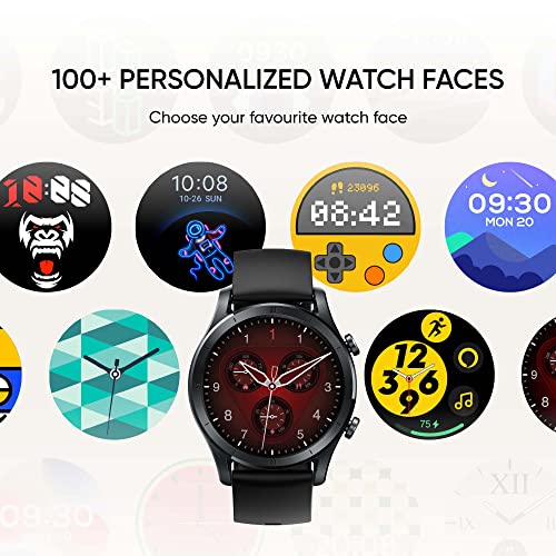 Image of realme Smart Watch R100 | 100+ Watch Faces | 1.32 Inch HD Color Display | Long Lasting Battery Life | Auto Activity Tracker | Round Stylish Design | Bluetooth Calling & Sync Contacts | Black Color
