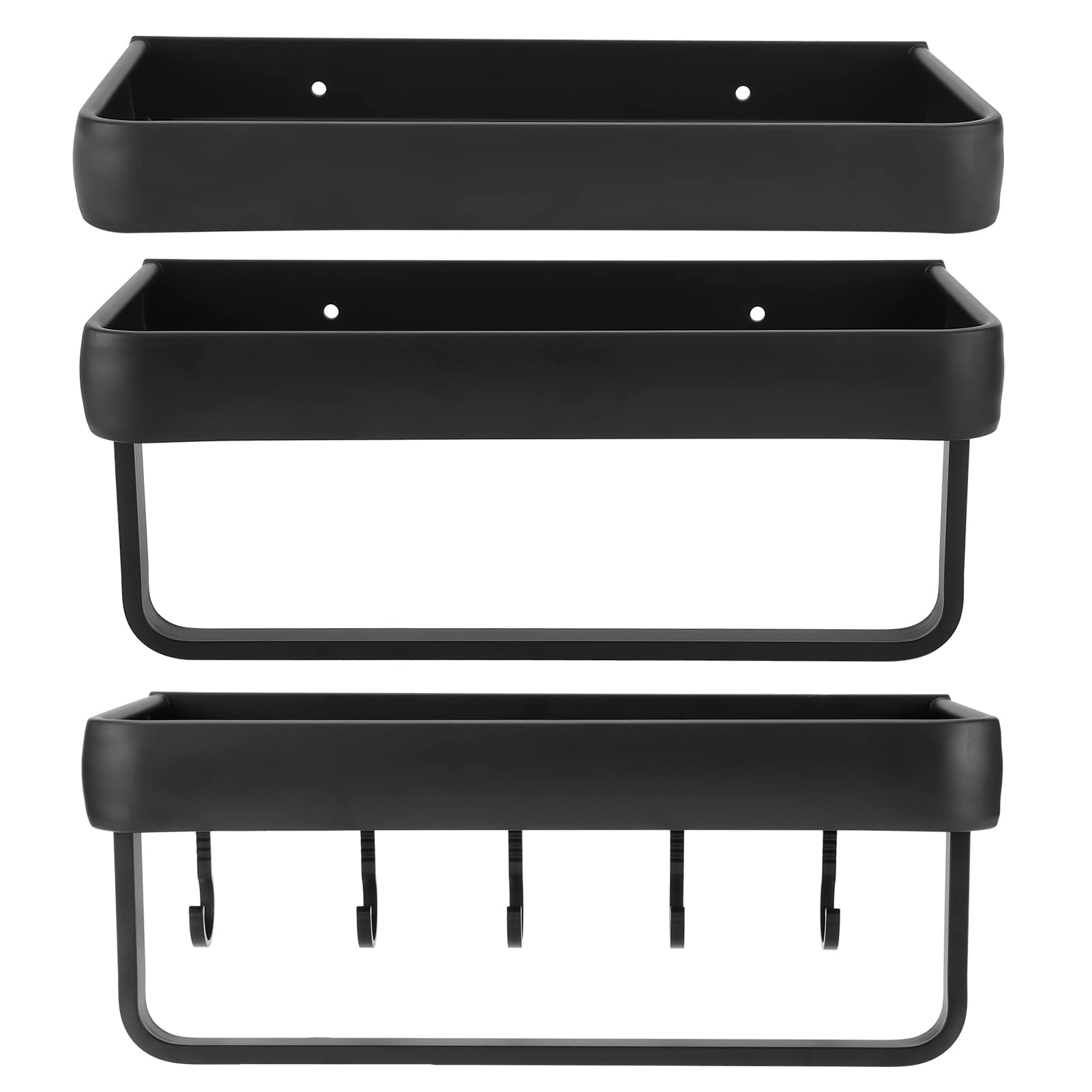 Cyrank Bathroom Shower Caddy Hanging Storage Baskets Bathroom Shelf Wall Mounted Floating Shelves with Storage Basket Hollow Storage