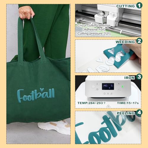 Image of Cyan Green Puff Vinyl Heat Transfer - 12 inch x 5ft 3D Puff HTV Vinyl, Puffy Iron-On for Fabrics, Perfect for T-Shirts, Bags, Pillows, Compatible with Cricut & Cameo