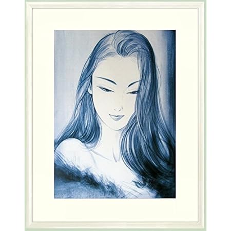 Amazon 鶴田一郎 まなざし オフセットによる複製 ノーブランド品 アートフレーム ポスター