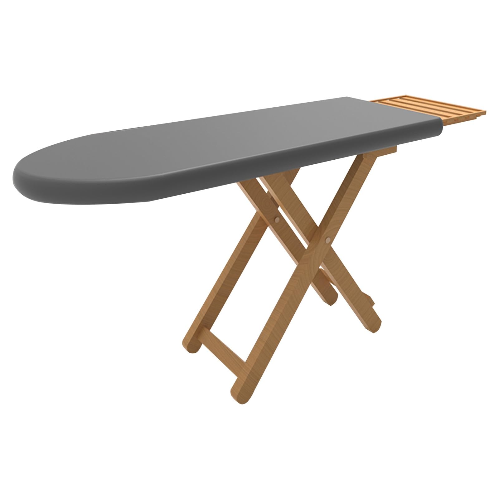 Tabla de Planchar Madera Resistente, Mesa Planchar Plegable con Soporte de Hierro para el Hogar y el Lavadero, Ajustable en 3 Alturas