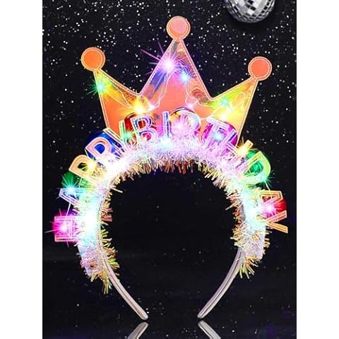 Handcess LED Birthday Headband for Parties Cover