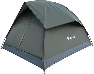 KingCamp 2-3 Personen Zelt Wasserdicht 3000mm Ultraleicht Camping Zelt mit Übergroßer Regenkappe & Reflektierenden Seilen -Kuppelzelte für Wandern,Garten & Wochenende - 210x180x130cm