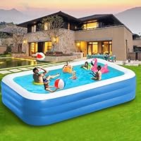 PFATURKHN Inflatable Swimming Pool, 260cm Giant Inflatable Deep Pool,Paddling Swim for Family Backyard,Triple Safety Chambers, Soft Floor, BPA-Free