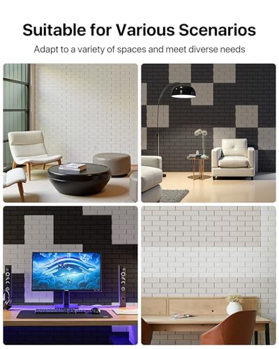 Image of Acoustic Wall Panels Self-Adhesive, 12 Pack Sound Absorbing Panels Brick, High Density Sound Proof Foam Panels for Walls, Office,Reccording Studio, Ceiling 12 inch X 12 inch X 0.4 inch Dark Gray