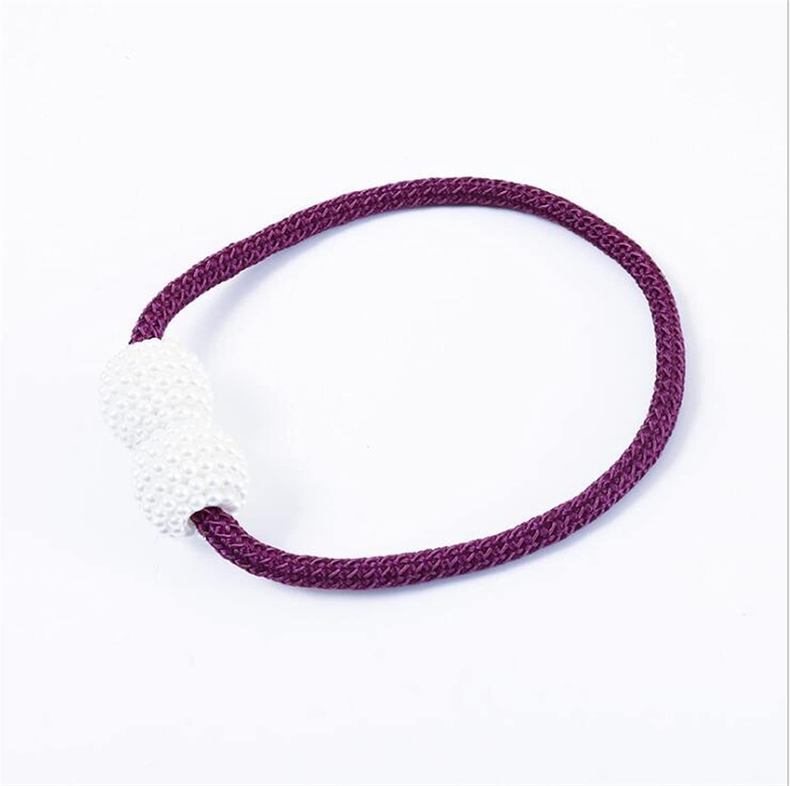 Attaches de rideau 6 pièces pince magnétique embrasse décor à la maison boucle support suspendus sangles corde boule(Purple)