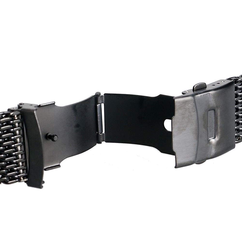 Uhrenarmband 18 mm, 20 mm, 22 mm, 24 mm, Edelstahl, Schwarz/Silber/Gold, Netzgewebe, ausgezeichnete Qualität, Armband für Armbanduhren + 2 Federstege