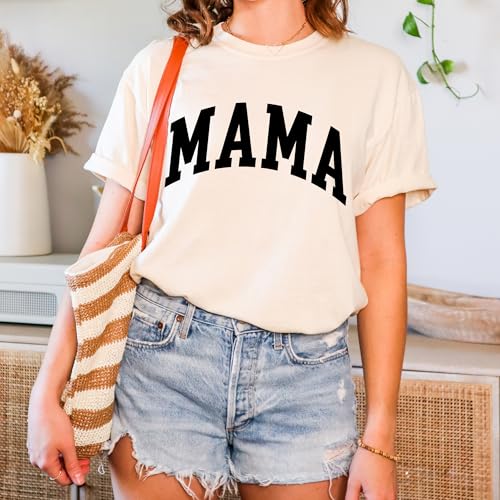Mama T-Shirt, Pregnancy Reveal to Mother, 100% Cotton Premium Quality, Retro Look Oversized Graphic Tee3