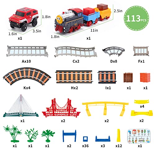 Train Set Toy, Tracks Car Toy, Train Track Playset For 3 4 5 Years Old Toddlers, Kids, Boys And Girls #TOP4