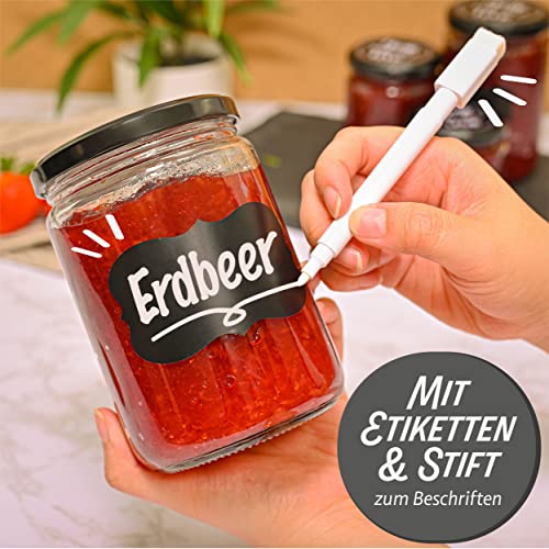 Foto von Praknu 12er Set Einmachgläser 500ml – Marmeladengläser – Schraubgläser