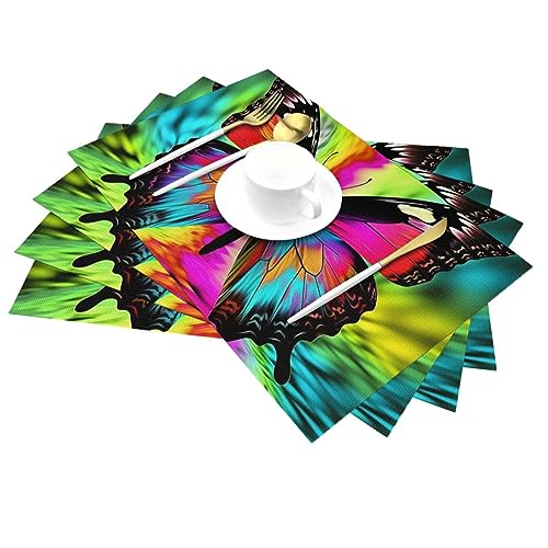 Sets de table pour restaurant et maison décor papillons colorés repas de fête