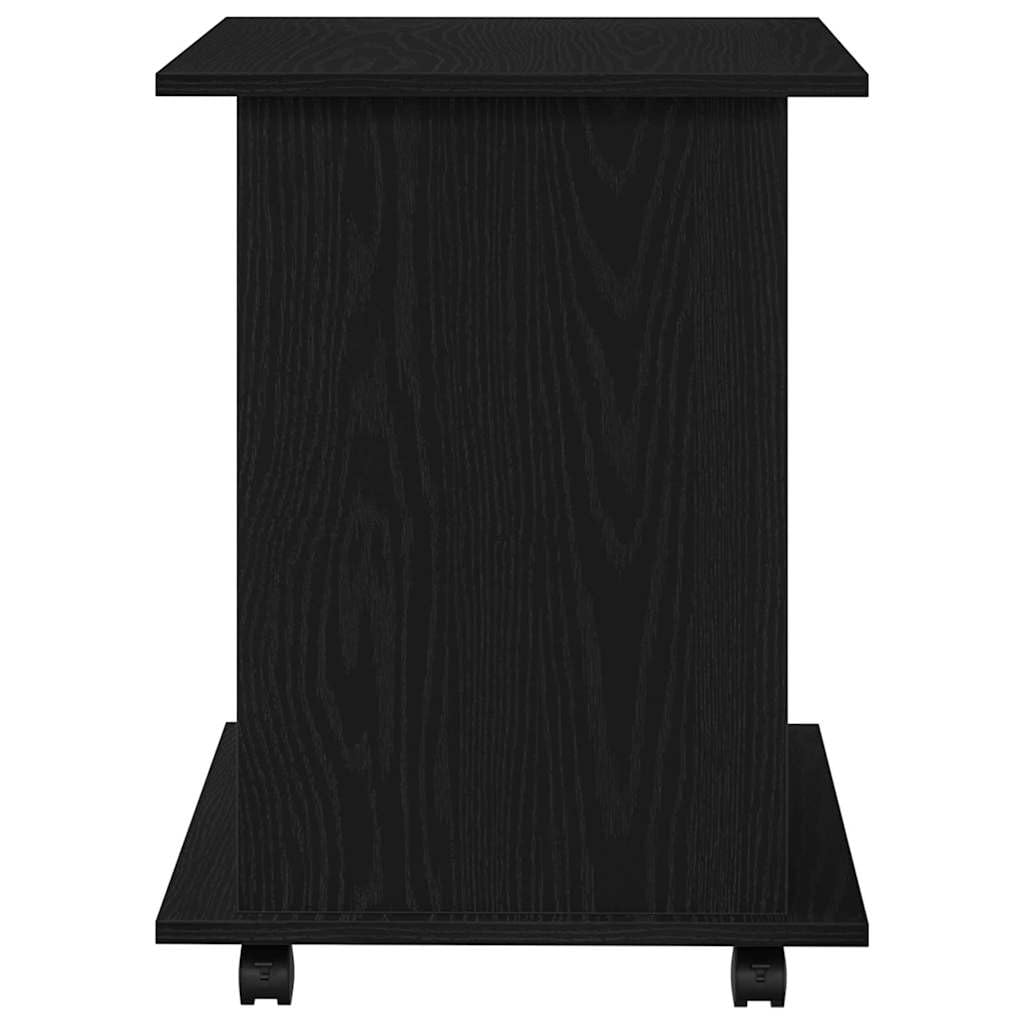 vidaXL Mobile con Ruote Rovere Nero 60 x 45 x 55 cm Legno Multistrato, Soluzioni di archiviazione per Ufficio
