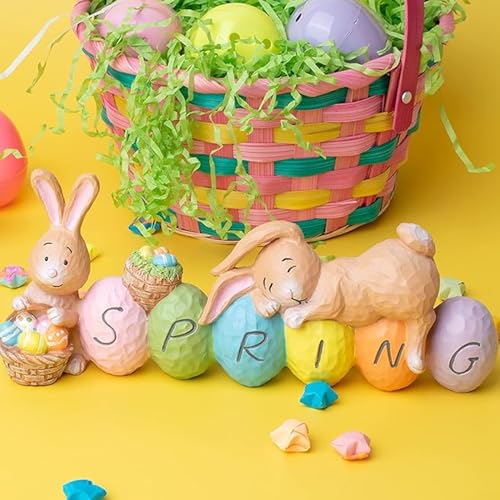 soulnioi Bunny and Egg Figurine Centerpiece Decoration Easter Tabletop Decoration for Easter Spring Decoration SPRING A - Image 3