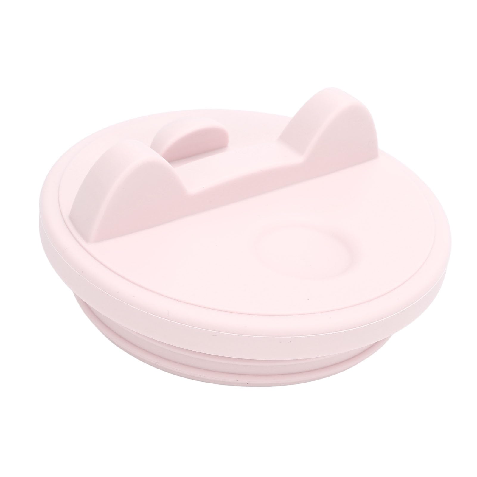 Water Bottle Lid Phone Holder Leak Proof Silicone Tumbler Lid Replacement, Cute Cat Ear Design Cell Phone Stand for 40oz Cup, Ideal for Travelers, Excellent Water Resistant (Light Pink)