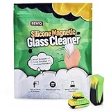 BEWQ Magnetic Glass Cleaner Kit - Deep Cleans Hard-to-Reach Glassware & Narrow Pipes Two Reusable Silicone Scrubbers with Handle Perfect for Intricate Shapes, Black