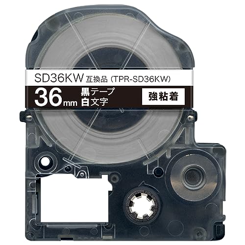 Amazon | キングジム 用 テプラ PRO 36mm 黒 白文字 SD36KW カラー