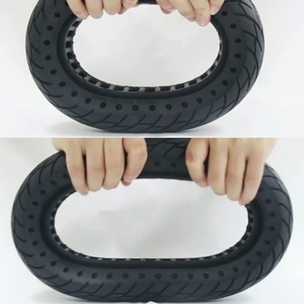 Ruota Piena 10x2.5 (36mm) per Monopattino Elettrico – Pneumatico Solido Anti-Foratura Compatibile con Xiaomi, Ducati, Lexgo, Vivobike S2 60/70-6.5 (Nero puntini 2pz+leva)