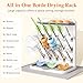 Lifewit Large Baby Bottle Drying Rack with Drain Mat, 15 Hooks Vertical Rack Dryer with Removable Pacifiers Box, Drip Tray, Space Saving Countertop Holder Organizer for Weighted Straws, Pump Parts