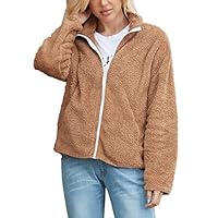 Algopix Similar Product 2 - Womens Long Sleeve Faux Fur Zip Up