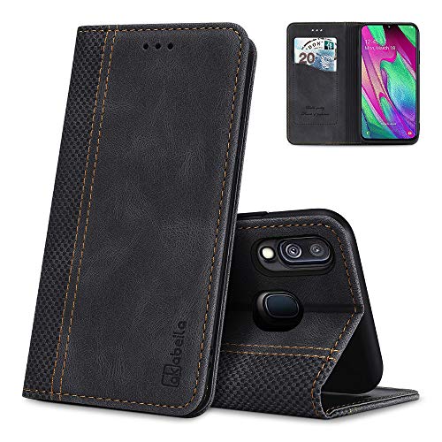 AKABEILA Coque pour Samsung Galaxy A40, Étui à Rabat pour Samsung Galaxy A40 Portefeuille Protection Coque en PU Cuir Housse Emplacements Cartes Folio Fermeture Magnétique Stand Cover