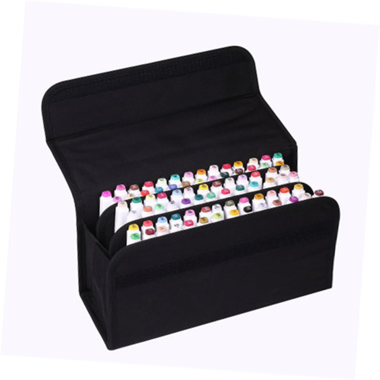 SHINEOFI Custodia per Pennarelli con 80 Slot Nero, Portatile con Maniglia e Tracolla Regolabile, per Artigianato e Lavori All'aperto