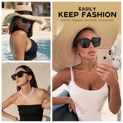 mosanana Oversized Square Sunglasses for Women Simple Trendy Style MS519173