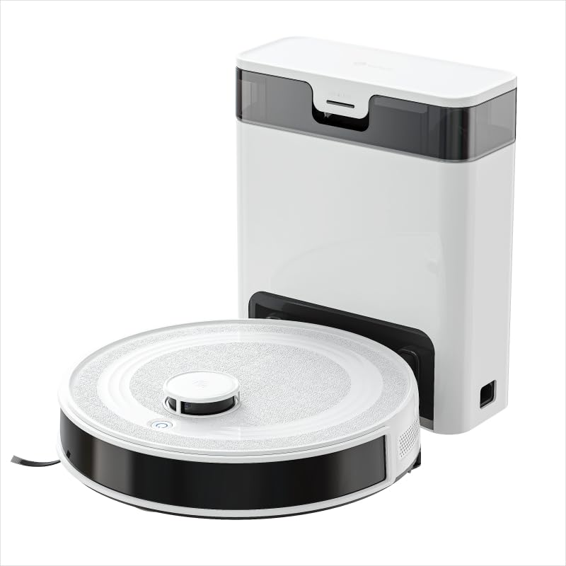 LEFANT M2 Pro Roboterstaubsauger mit automatischer Staubentleerung, 6000 Pa, Laser-Navigation, personalisierte Reinigung, PSD-Hindernisumgehung, ideal für Tierhaare, WLAN/Alexa