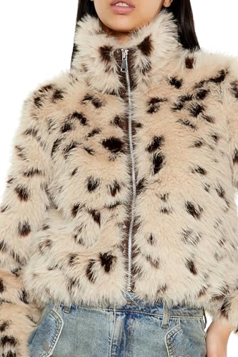 Forever 21 Women's Cheetah Faux Fur Zip-up Coat3