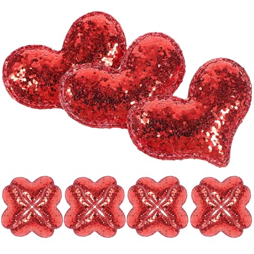 Pinzas de pelo que sujetan seguro todo el día juego de corazones con purpurina