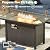 ovios Patio Furniture Set, 6 Pieces Outdoor Wicker Sofa Couch with Fire Pit Table, Ottomans and Comfy Cushions, All Weather High Back Rattan Conversation Set, Denim Blue