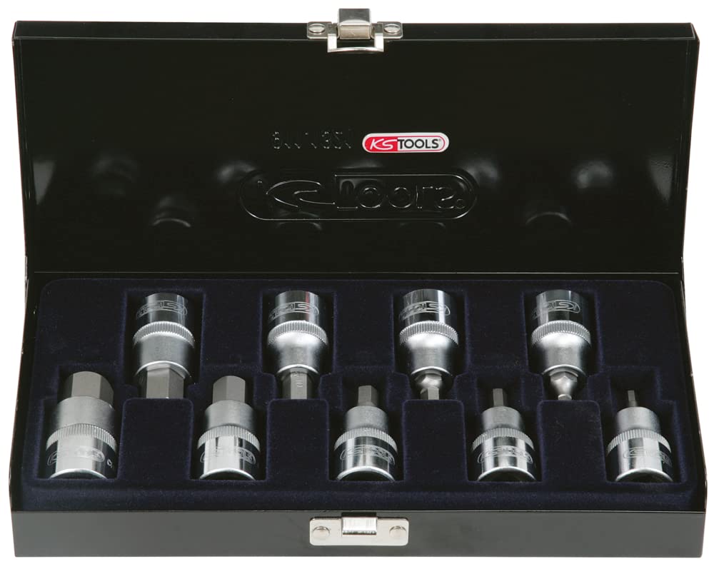 Douilles tournevis 6 pans 1/2'' version courte KS Tools 922.1321 de 4 à 17 mm