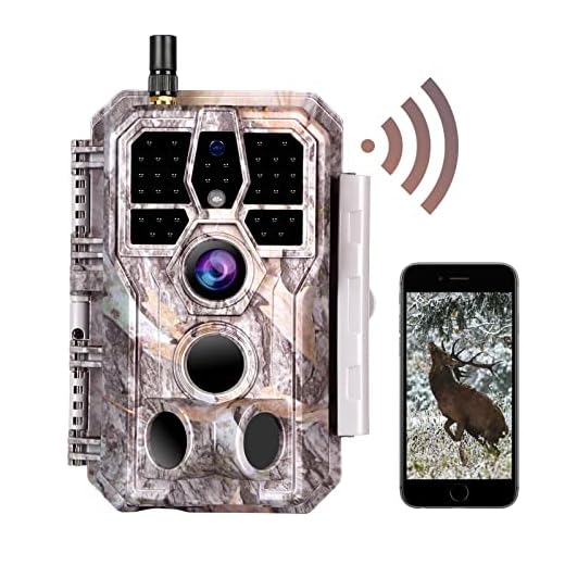 WLAN Wildkamera WiFi Wildtierkamera Nachtsichtkamera Fotofalle 32MP 1296P Verbinden druch APP Bluetooth Antenne mit Nachtsicht Bewegungsmelder (Grey-280X1) …
