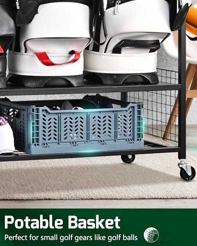 Image of Mythinglogic 4-Bag Golf Storage Organizer with Club and Shoe Storage