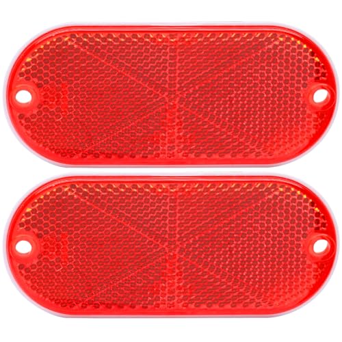 ISDVBUY 2 Pack Oval Reflectors Red